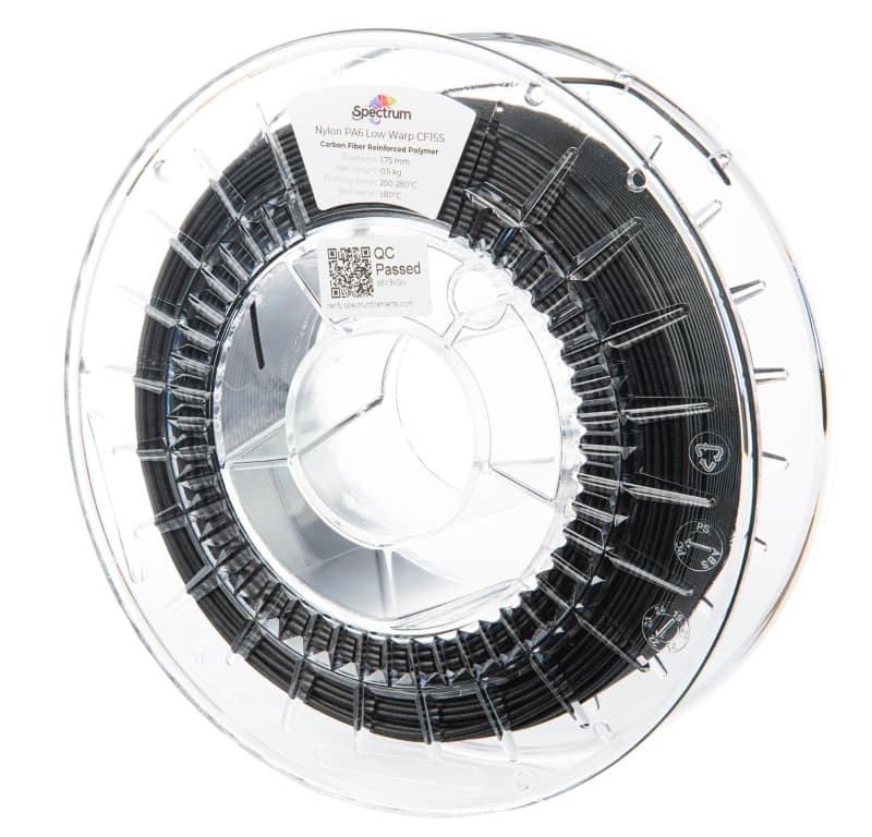 Filament Spectrum Nylon PA6 Low Warp CF15S 1.75mm BK 0.50kg
